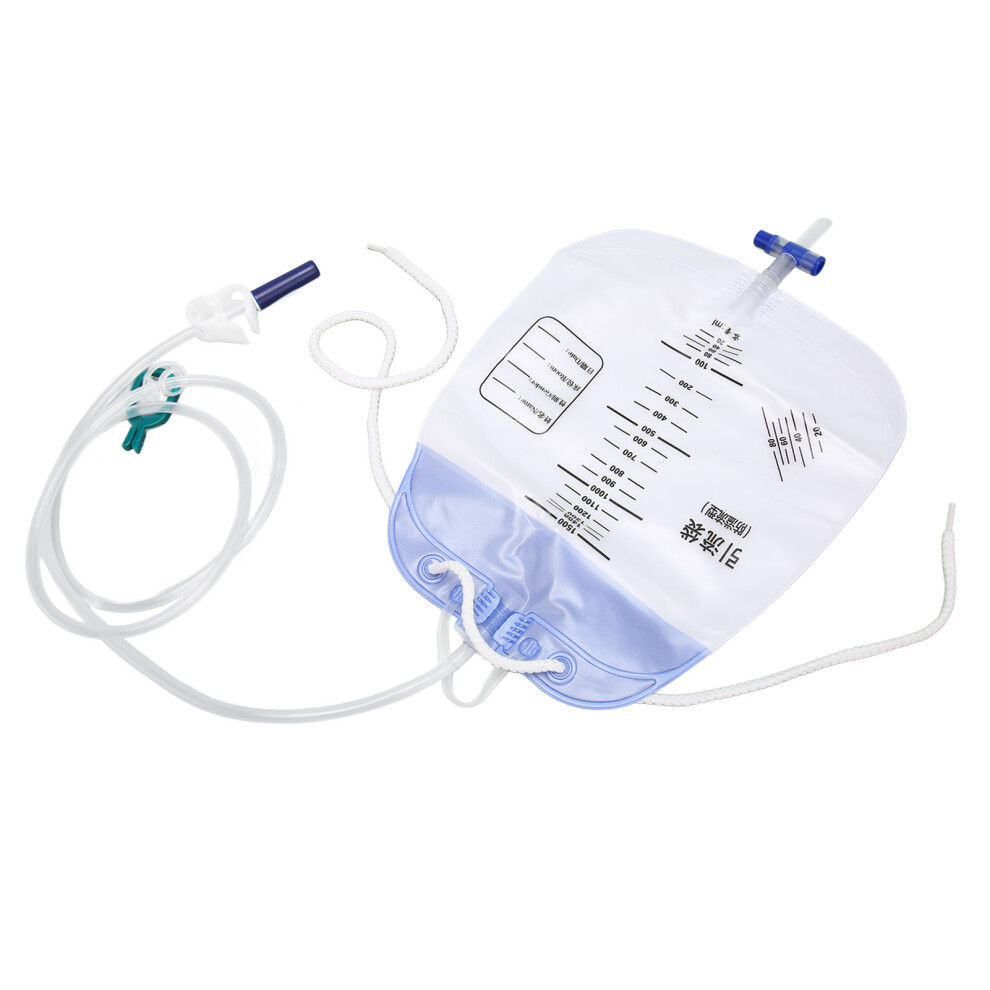 5Pcs Urinary Drainage Bag Thickened PVC Anti Reflux Disposable Urine Catheter Bags 1500ml