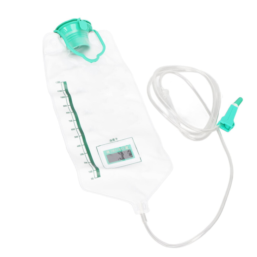 Enema Bag Hydrotherapy Easy Connection PVC Reusable Colon Enema Cleansing Bag for Home 1200ML