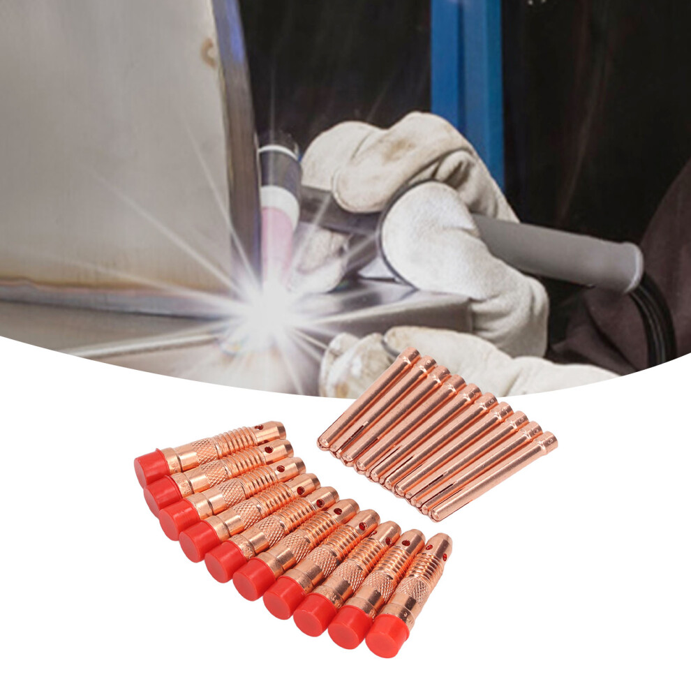 10PCS TIG Collets with 10PCS Torch Fittings Argon Arc Welding Copper Connector Consumables-image-OPC-PHS7Z6M-NEW