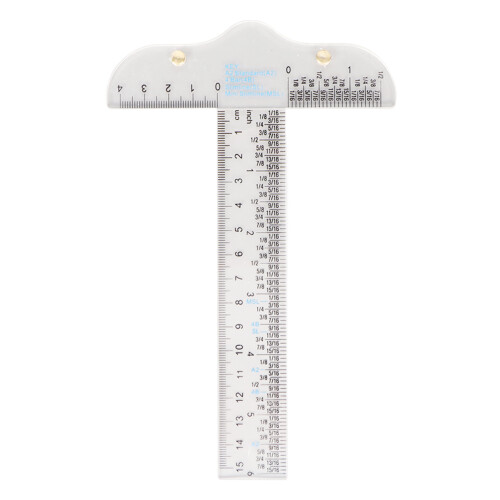 T Ruler Inch CM Scale Transparent Acrylic Portable Multi Function Drafting Ruler for Art Framing Craft 1