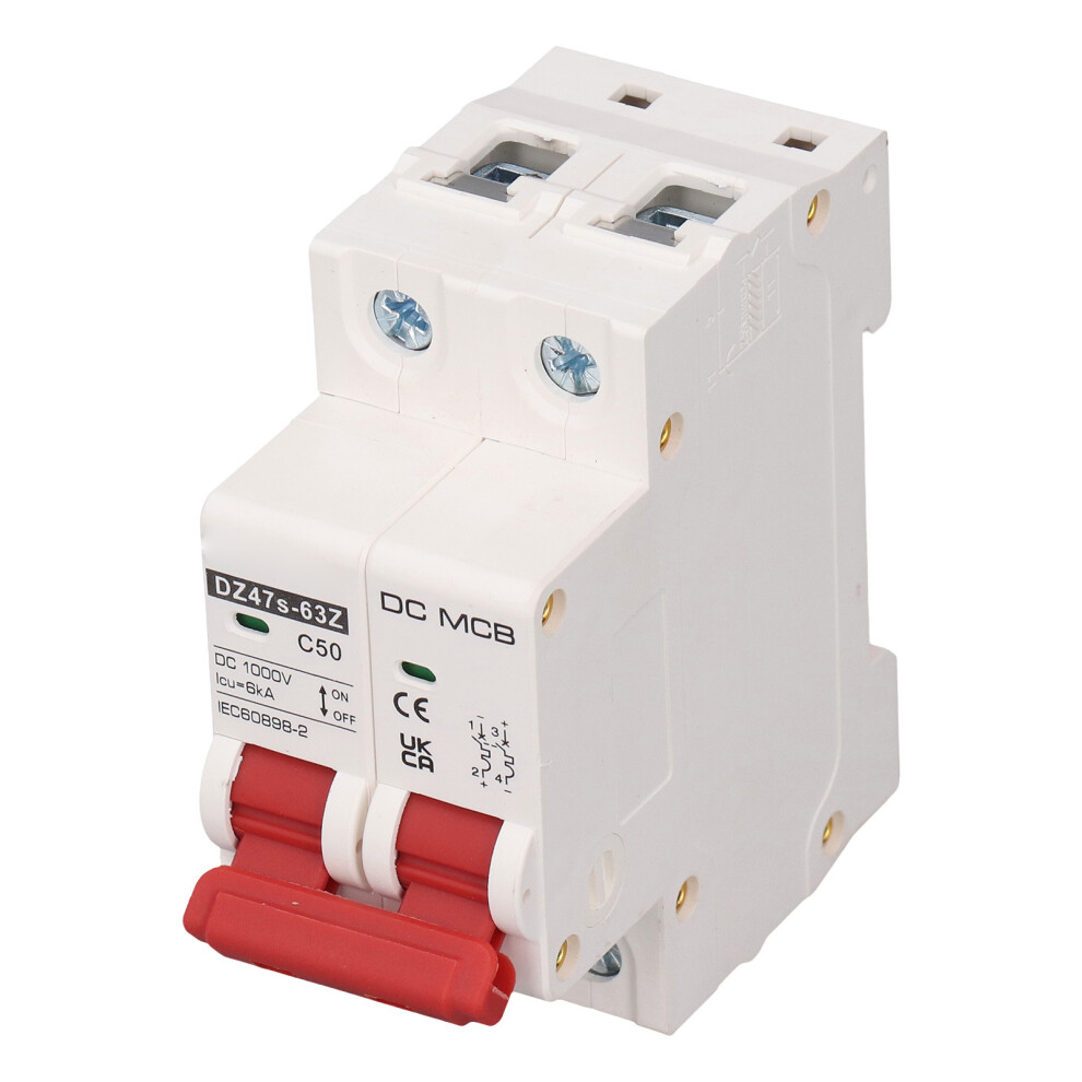 Sg Dc Miniature Circuit Breaker 2P 50A Dc1000v 6000A Breaking Capacity Din Rail Mount For Solar Pv System Dz47s 63Z C50 3431318041527