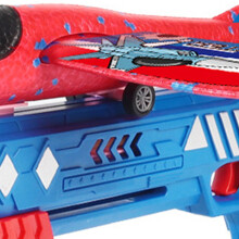 3-in-1 Kinder Schieß- und Gleitflugzeug Spielzeug, Blaues Kunststoff Indoor & Outdoor