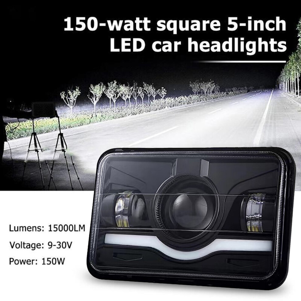 4X6 Inch Led Headlights 45W 9Â32V Dc Ip68 Waterproof Drl High Low Beam Turn Signal Lamp For Off Road Vehicle Atv Boat Bus White/Red 8751318048674