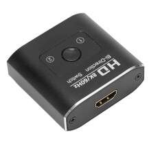 8K 60Hz bidirektionaler HDMI-Schalter, 2 Ports, Aluminium, Schwarz