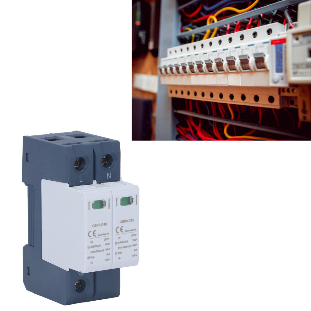 Surge Protective Device 40Ka 2P 275V Ac Pc Voltage Protection Arrester Protector 9321318050343
