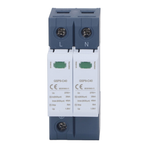Surge Protective Device 40KA 2P 275V AC PC Voltage Protection Arrester Protector 1