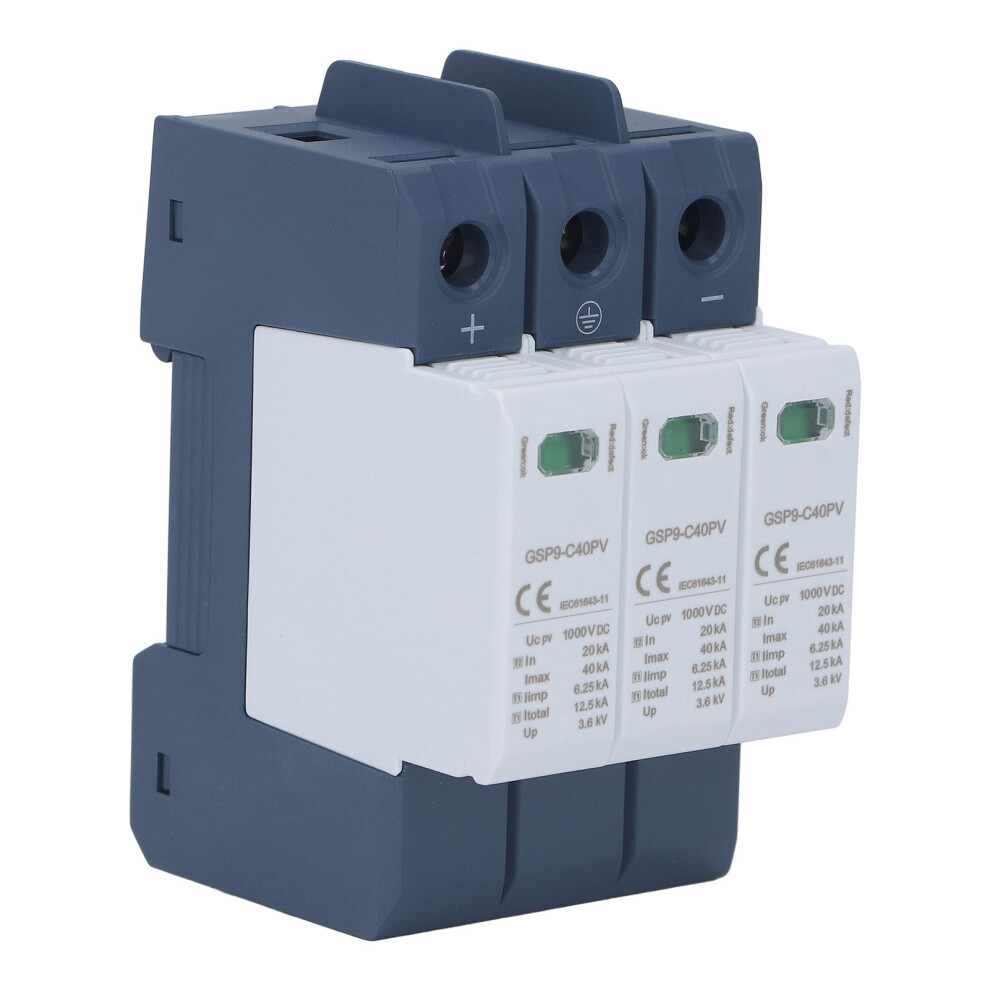 Surge Protective Device 40Ka 3P Spd Photovoltaic Protector Din Rail Installation Dc 1000V 9381318050309