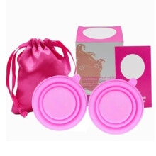 Weiche Silikon-Menstruationstasse, Rosa, Größe L 6,6x4,5cm, wiederverwendbare Periodenbecher