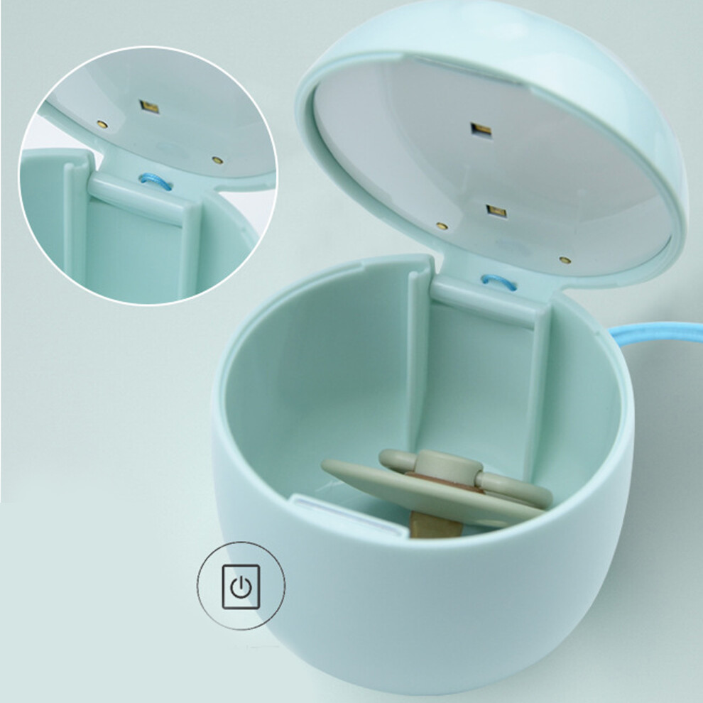 Uv Pacifier Sterilization Box High Efficiency Long Standby Rechargeable Portable Mini Baby Nipple Disinfector Green