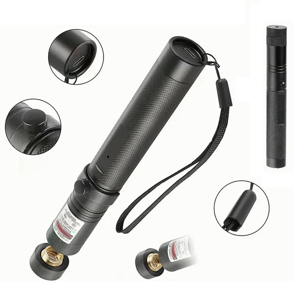 Usb Rechargeable Laser Pointer Metal Laser Pen For Emergency Outdoor Camping 3.7V Green/Light