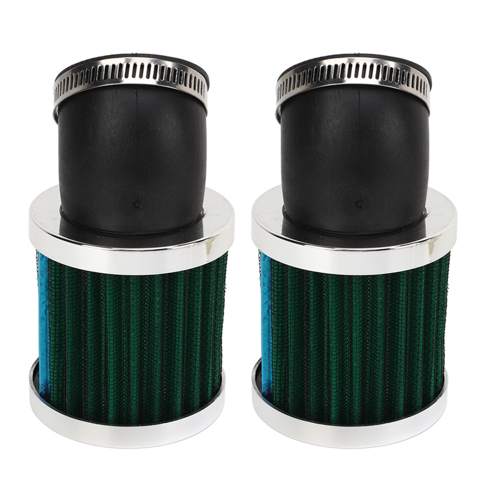 2Pcs Motorcycle Air Filters Strong Power Powerful Filtration Universal Fit For 22 To 48Mm 50Cc 70Cc 90Cc 125Cc Motorbike Silver/Green 9331318055439