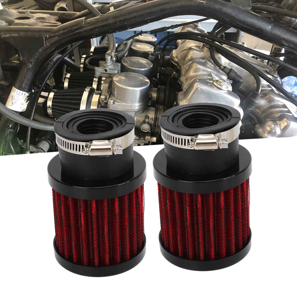 2Pcs Air Filter 28Â48Mm High Filtration Efficiency Universal For 50Cc 70Cc 90Cc 125Cc Moped Scooter Atv Dirt Bike Black/Red 3361318055425