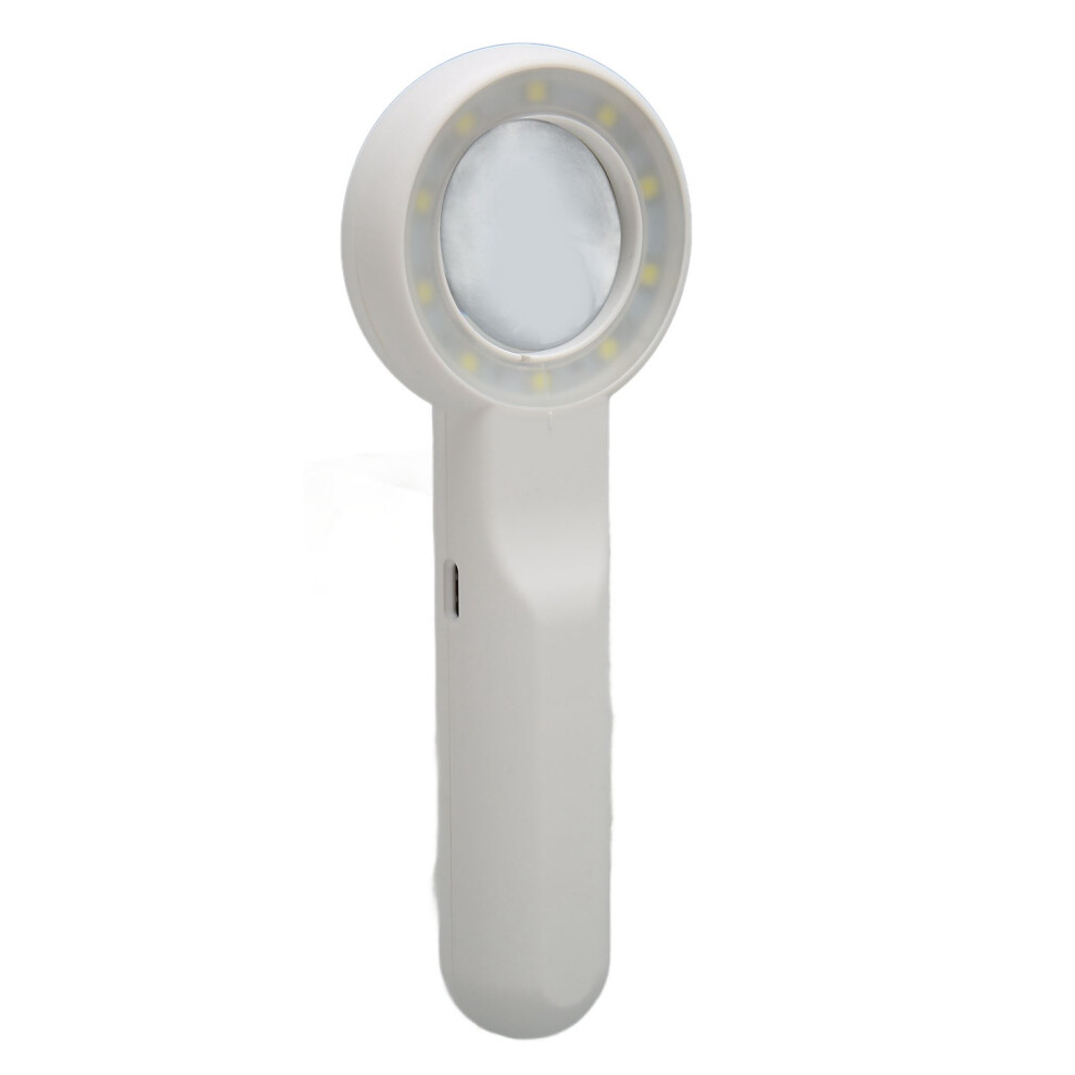 Handheld Magnifying Glass 11X Touch Button Rechargeable 3 Grades LED Lighted Magnifier for Close Work and Reading Books