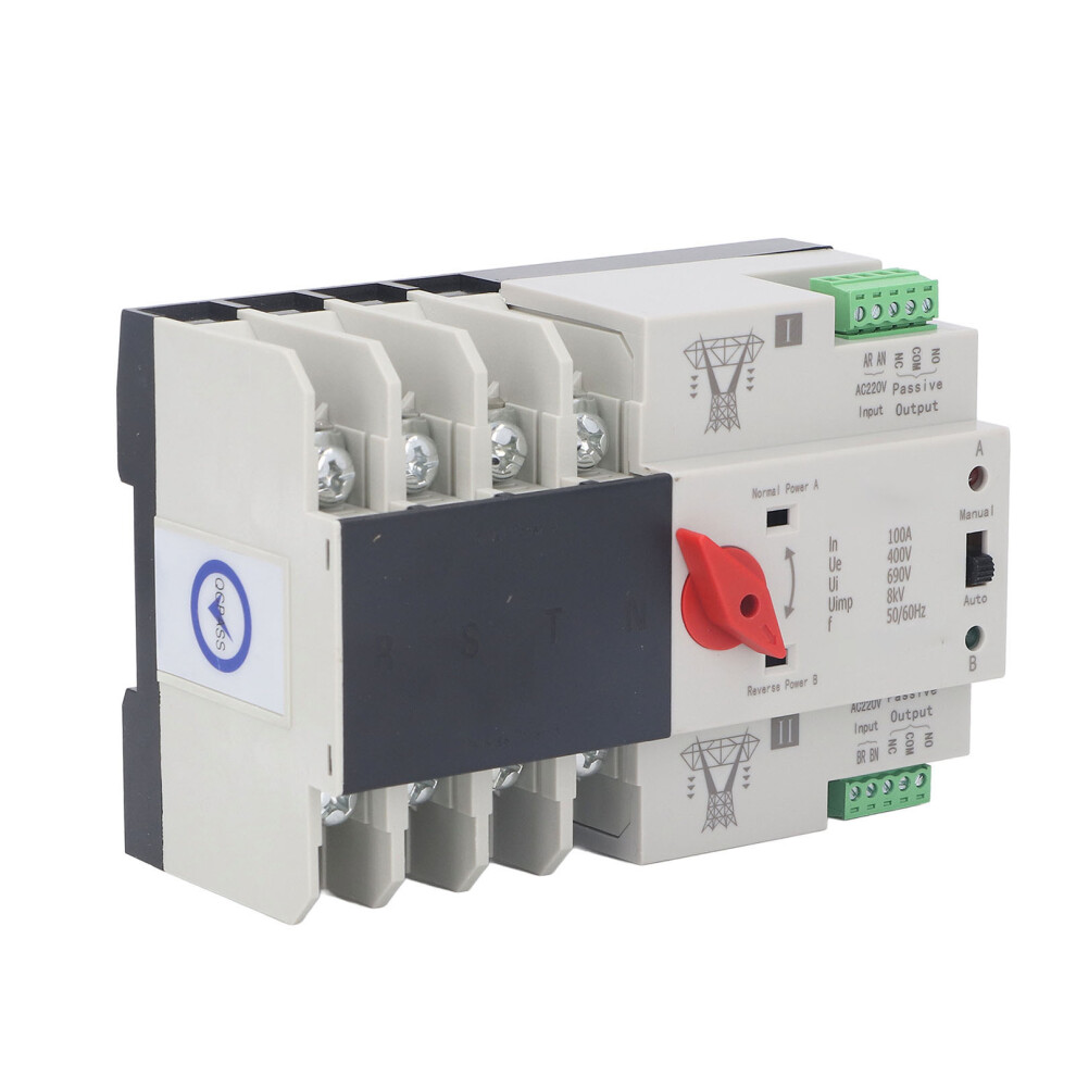 Dual Power Automatic Transfer Switch 4P Fast Switching Ac400v 100A For Home Factory 3311318068024