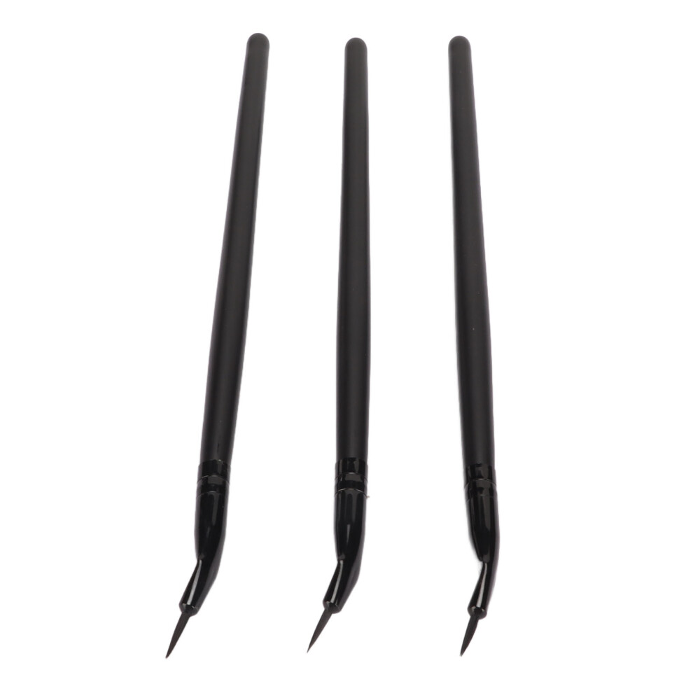 3pcs Eye Define Bent Eyeliner Brush Professional Makeup Ultra Fine Angled Gel Eyeliner Brushes Cosmetic Tool
