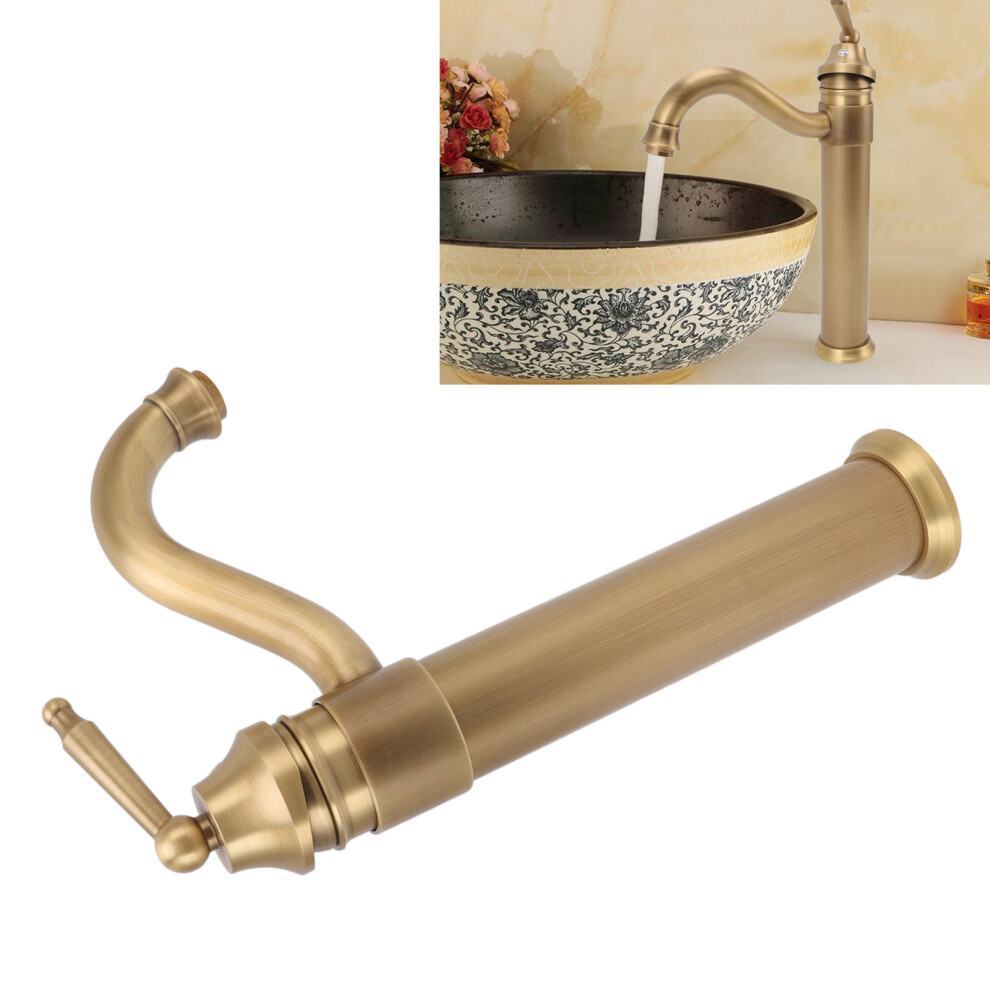 High Sink Faucet Copper Retro Industrial Single Handle Cold Hot Water Mixer Tap For Above Counter Basin Bathroom Hotel 4031318068792