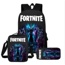 (J) 3PCS Fortnite Game School Bag Backpack Lunch Bag Pencil Case