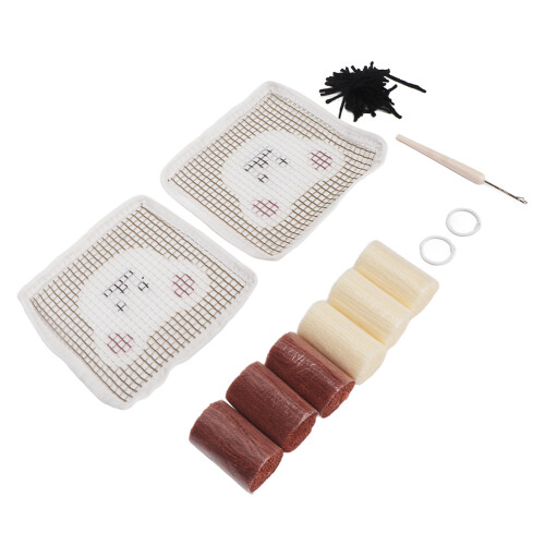 Latch Hook Kit Cup Coaster DIY Set Lovely Bear Pattern Home Decoration for Handcraft 1