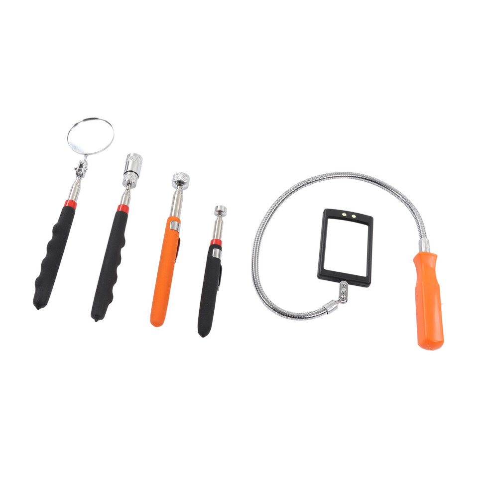 5Pcs Telescoping Magnetic Pickup Tool 360 Rotation Shock Resistant LED Magnetic Pickup Tool