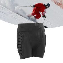 Verstellbare Shorts aus Baumwolle, Polyester und EVA-Polsterung für Skifahren und Eiskunstlauf, Schwarz, M