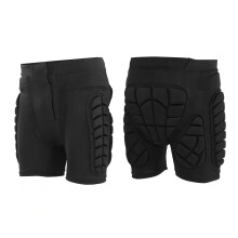 Verstellbare schwarze gepolsterte Shorts für Skifahren & Eislaufen, XS-XXXL