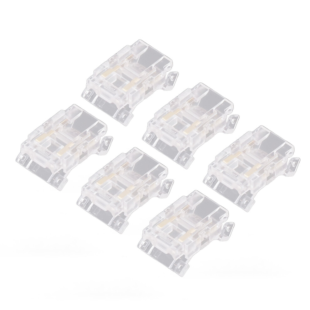 20Pcs Led Strip To Wire Connector 2 Pin Transparent Solderless Gapless Led Adapter Connectors 7671318085947
