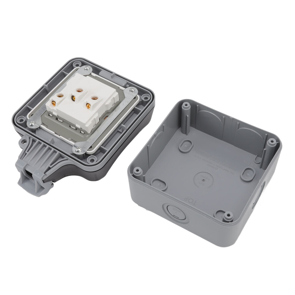 Outdoor Ip66 Waterproof Socket Box 16A Weatherproof Outdoor Switch Socket For Balcony Garden Lawn Standard 4641318085882