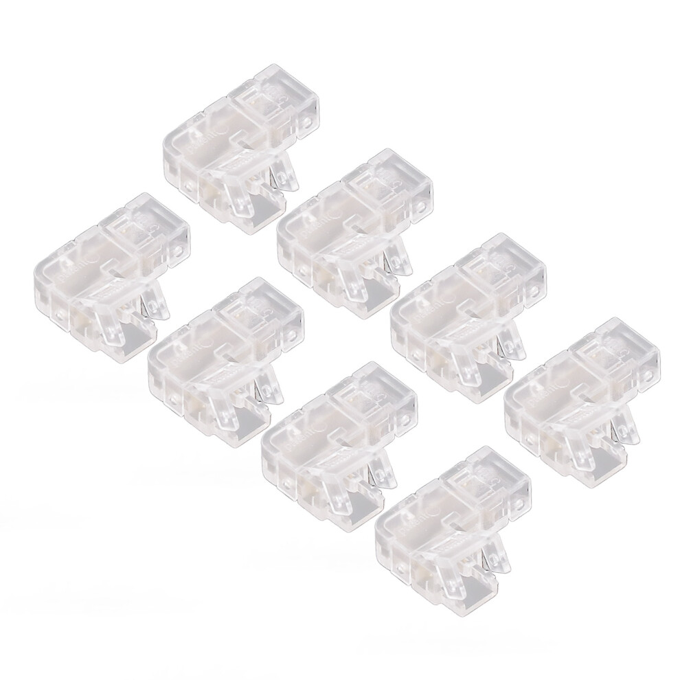 8Pcs 2 Pin 5Mm Cob Led Strip Light Connectors L Shaped Transparent Gapless Connectors Solderless Terminal Expansion Adapter 7891318086243