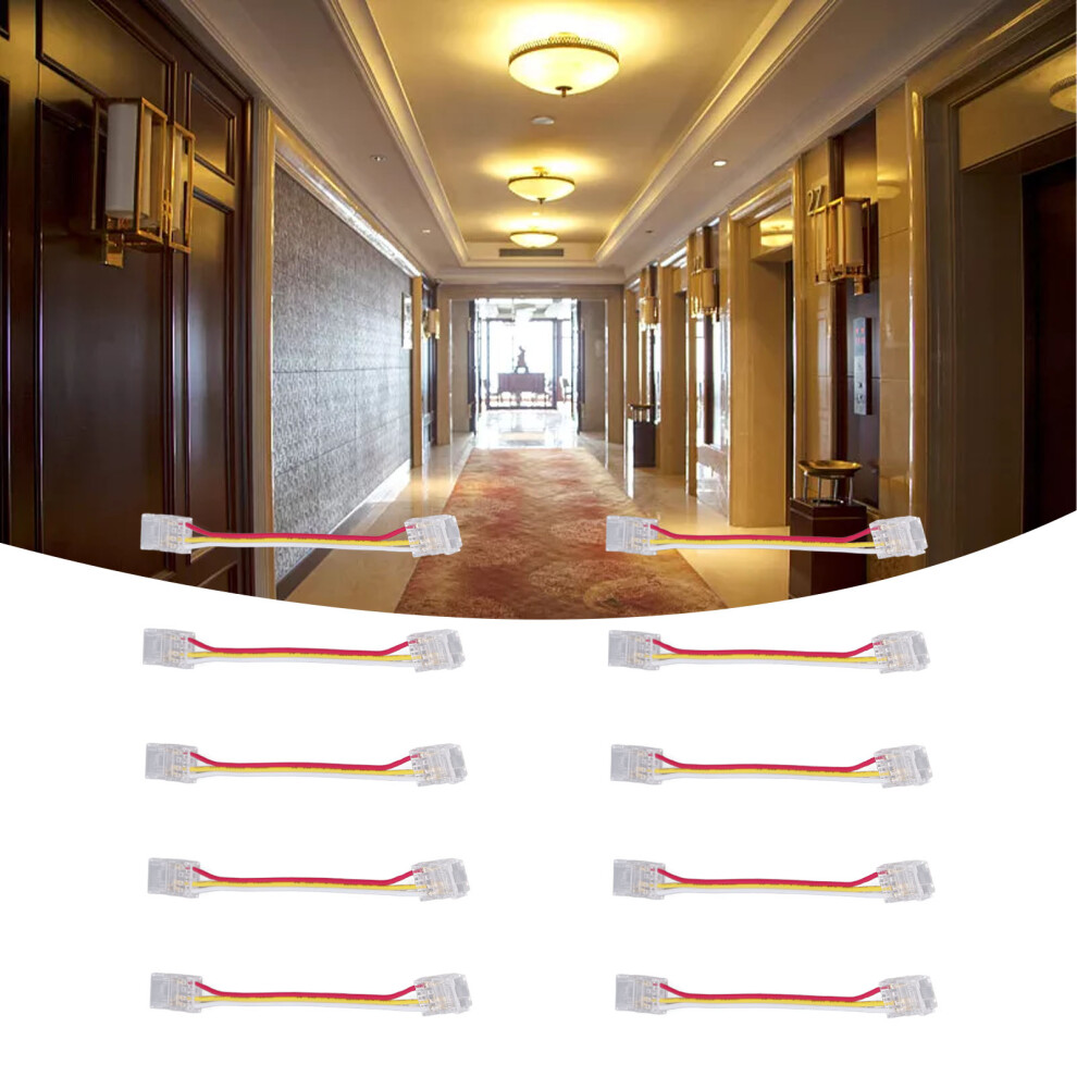 10Pcs Led Strip Light Connector Kit 3Pin 10Mm Quick Connection Strong Compatibility Cob Light Strip Connector For Warehouse 7611318086490