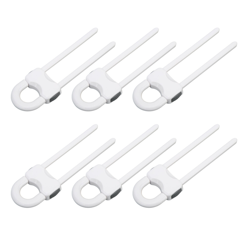 12Pcs U Shaped Child Locks Safety Cabinet Childproof Latches For Storage Door Drawer Window White