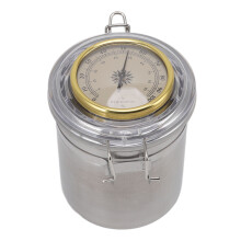 Edelstahl-Zigarrendose mit Hygrometer wasserdicht 96x128mm