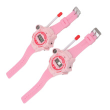 Children Walkie Talkies Watch LCD Screen Noise Reduction Telescopic Antenna Calling Walky Talky Watch Pink