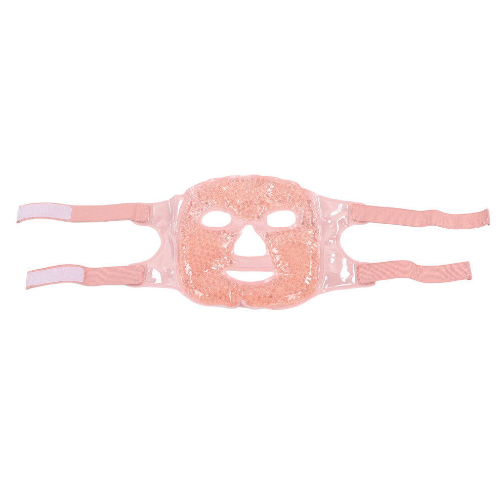 Pink Hot Cold Comress Gel Bead Face Cover Soft Swelling Stress Relief Heat Ice Pack Face Cover For Sleeping