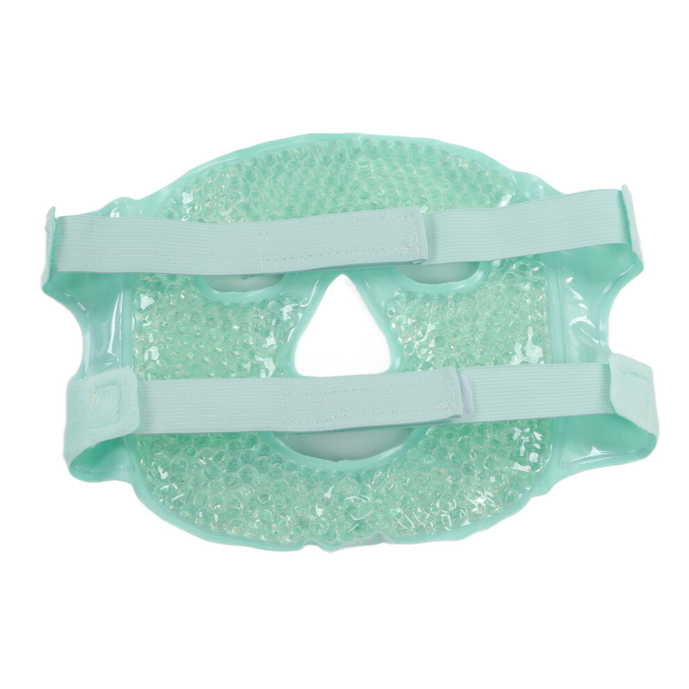 Light/Green Hot Cold Comress Gel Bead Face Cover Soft Swelling Stress Relief Heat Ice Pack Face Cover For Sleeping
