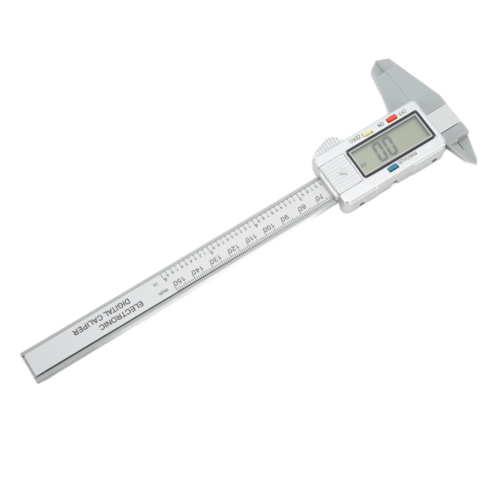 Digital Caliper Electronic Lcd Screen Displays 6In 150Mm Measuring Tool Inch Millimeter Conversion Pa66 Silver 5051318093869
