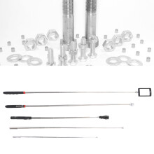 5PCS Telescoping Magnetic Pickup Tool Rubber Steel 1.5 3 15lb Extendable Magnet Stick with Mirror Flashlight