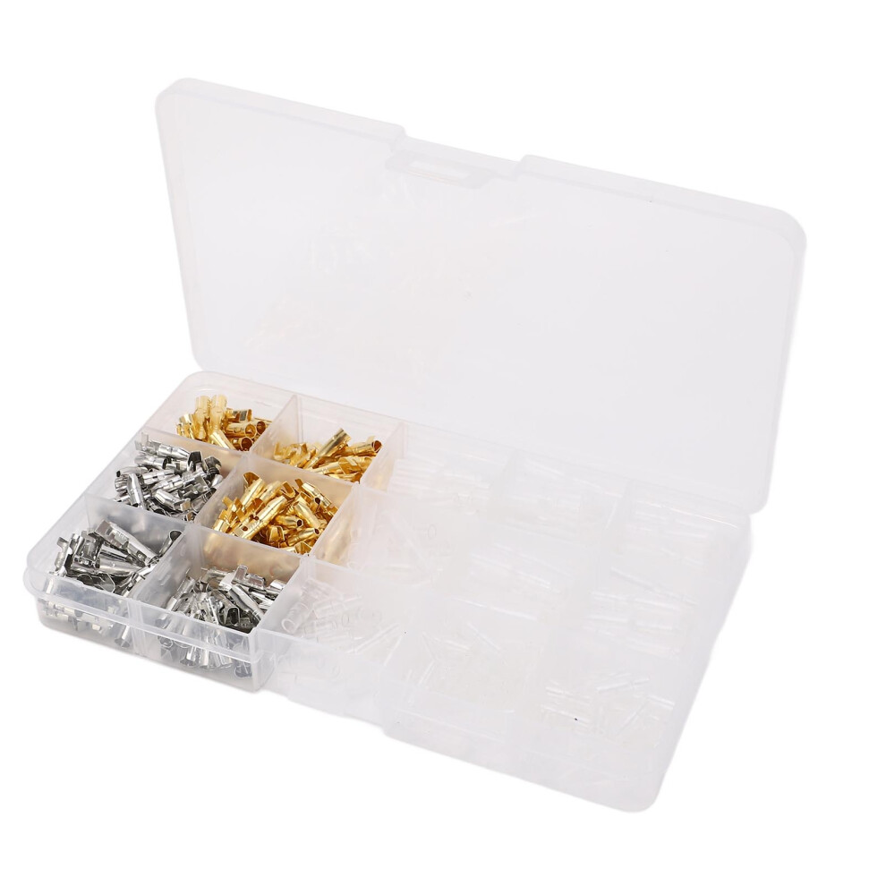 360 Pcs Male Female Wire Spade Connector Brass Good Conductivity Wire Crimp Terminal Assortment Kit 9381318094112