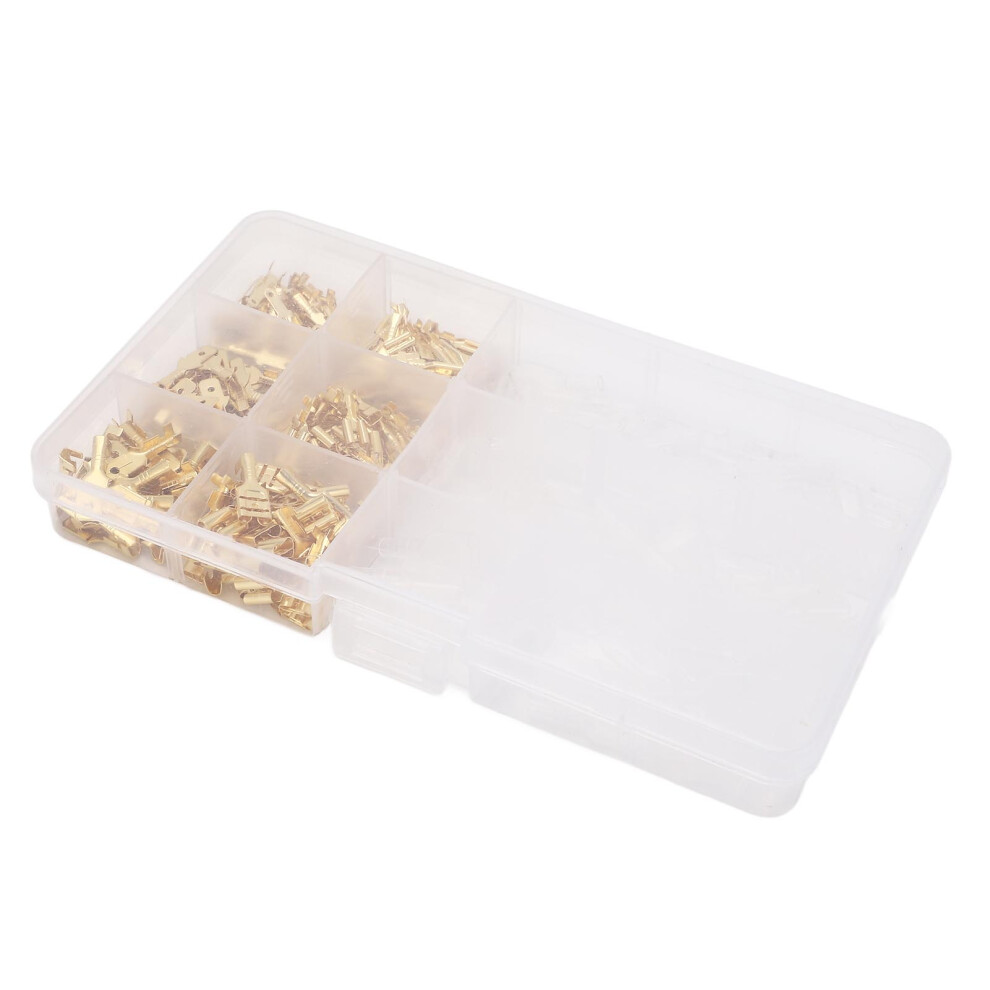 270Pcs Brass Crimp Terminal Connector Insulating Sleeves Assorted Kit Cold Pressed 2.8Mm 4.8Mm 6.3Mm Male Female Spade 3181318094206