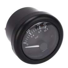 2in Dieselöl- und Kraftstoffdruckmesser 8–32V Wasserdicht ABS Schwarz