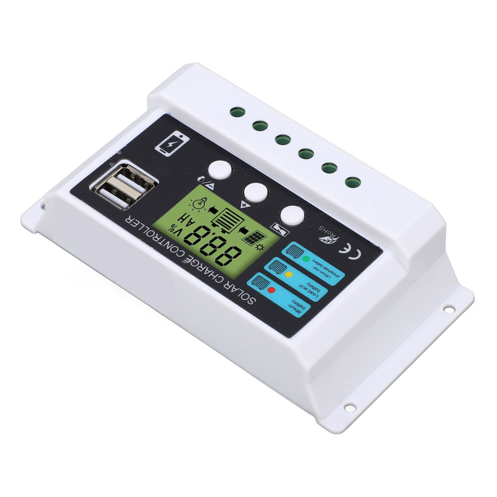 Solar Controller Industrial Chip Lcd Display Overload Protection Solar Regulator 12V 24V Self Adaption White 30A 8411318095190