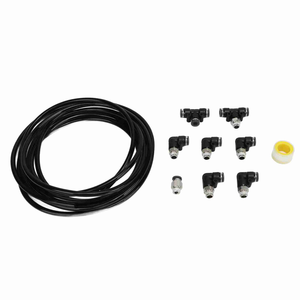 10Pcs Turbo Vacuum Fitting Kit 180Psi Flexible Lightweight Strong Kink Resistanct Replacement For Supra Black 4941318095745