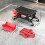 Homcom HOMCOM Rolling Mechanic Stool, 135kg Capacity Workshop Stool, Red 9