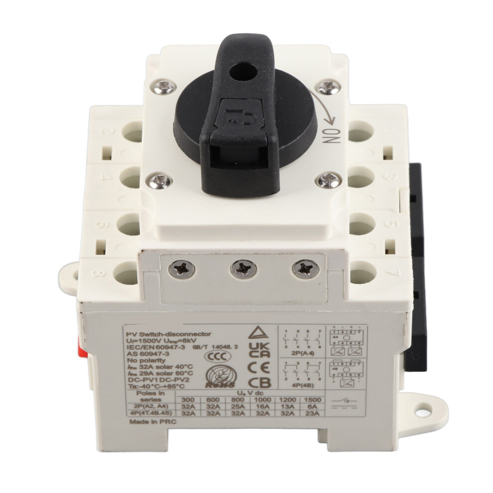 Dc Solar Disconnect Switch 32A Flexible Pc Flame Retardant Housing Photovoltaic Circuit Isolator 1000V 4981318102975