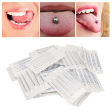 100 Stück 14G Einweg-Piercing-Nadeln für Ohr, Nase, Bauchnabel, Lippe, Brustwarze
