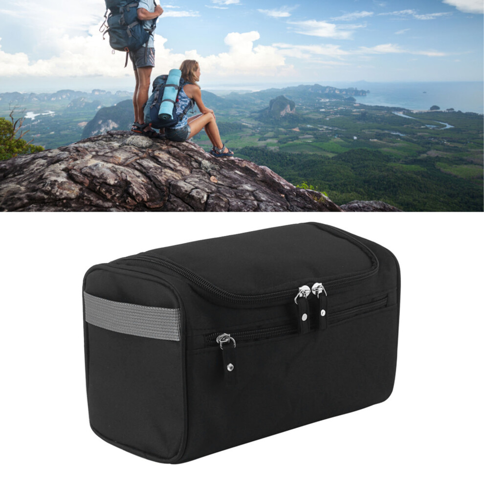 Black Wall Hanging Toiletry Bag Cosmetic Pouch Waterproof Makeup Bag With Hook For Travel