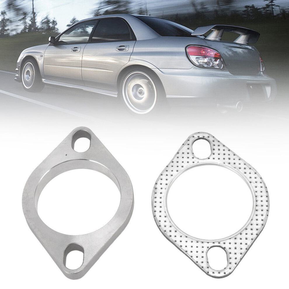 2Pcs 2 Bolt 2.5In Exhaust Flange Connection Kit Stainless Steel Universal For Exhaust Downpipe Catback Headers 3381318113475