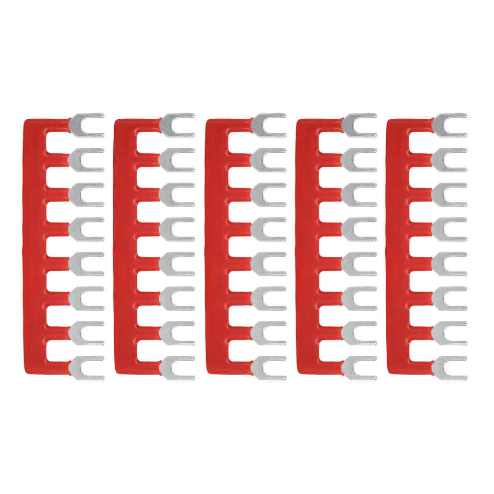 10Pcs Terminal Strip Red Fork Type 400V 15A Red Copper Flame Retardant Terminal Blocks For Appliance Industry Power Tb 1508 8161318118435