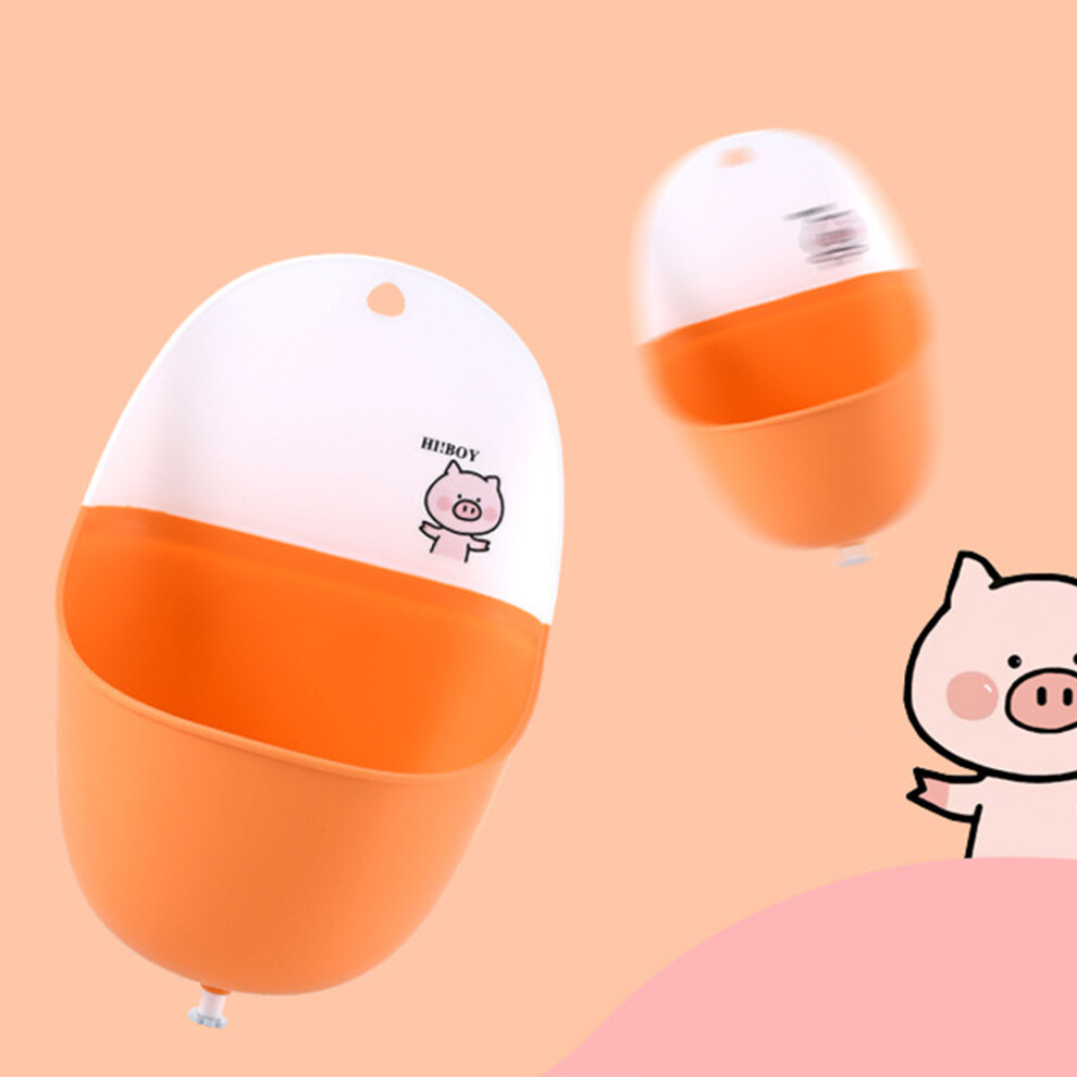 Baby Urinal Lightweight Portable Foldable Practical Capacity Pp Tpr Cartoon Style Potty Training Urinal For Boys Pig (With Hooks Wat Orange
