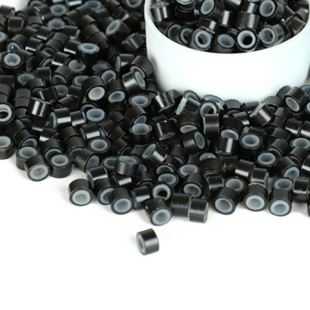 Unisex 500Pcs Hair Extension Silicone Rings Double Layers Firmly Clamp Micro Link Beads For Hair Salon (1)