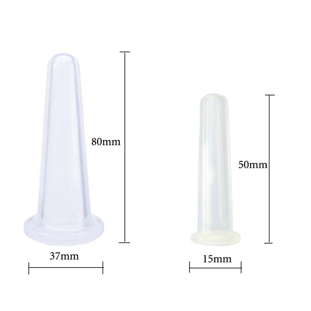 White 4Pcs Vacuum Suction Massage Cup Liquid Silicone Facial Cupping Set For Adults Home Use